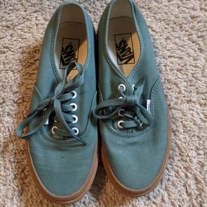 Green vans with gum soles